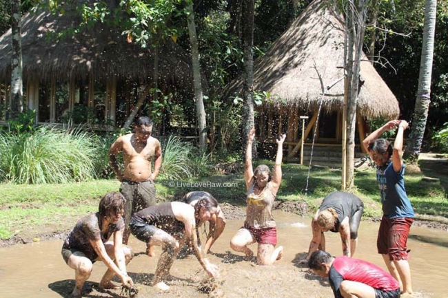 Anya-in-the-mud-pit,-yoga-for-kids-teacher-training,Bali